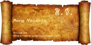 Meng Valéria névjegykártya